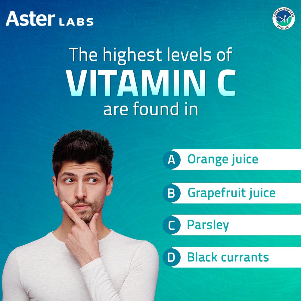 Comment below what you think is the right answer! 

#VitaminC #quiz #AsterLabs #DiagnosticLabs