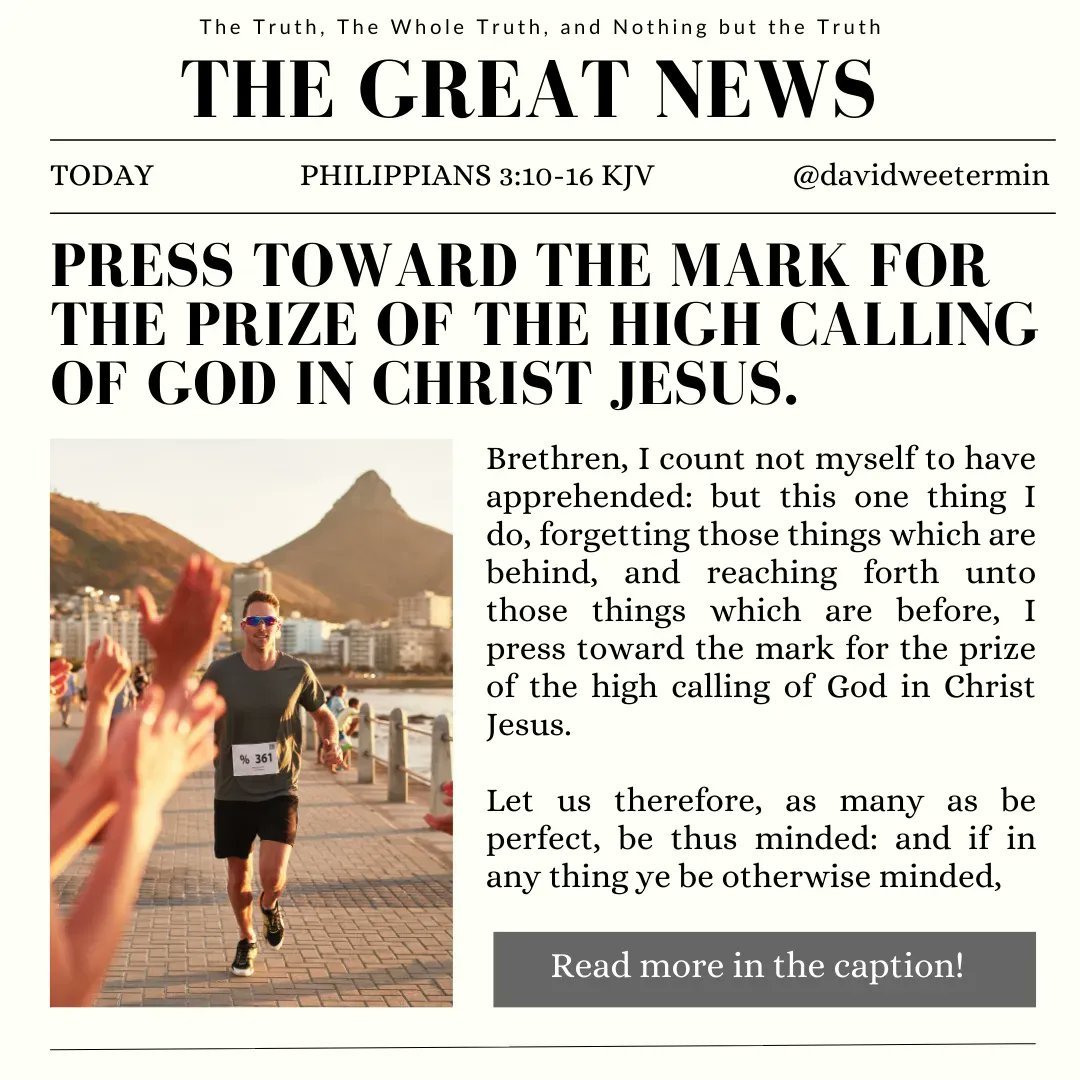 weeter_min's tweet photo. Good morning! It's time to set yourself up for a GREAT week. Where is your #focus? 👀 
This is a great place to start! Philippians 3:10-14
#power #resurrection #fellowship #forgetthepast #pressin #future #Christ #Jesus #highcalling https://t.co/aXVA1rVQnI