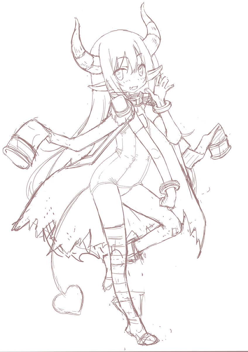 えま☆おうがすと ラフから完成 