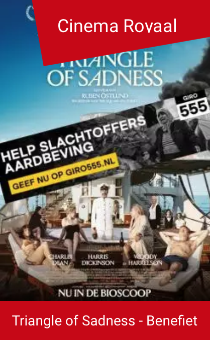 HansLaheij's tweet photo. Onze Film van de Week Triangle of Sadness is al bijzonder (en bizar) en is nog beter als je er de slachtoffers van de aardbeving mee helpt. De film komt in veel lijstjes voor van beste film van 2022. Aanstaande donderdag een extra Royaal benefiet voorstelling #landvast https://t.co/wvjFfXezwz