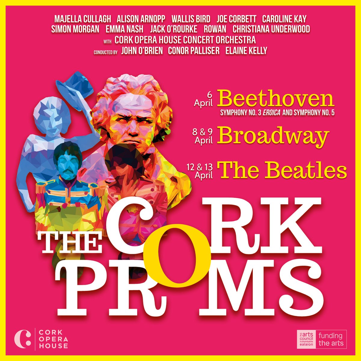 We are delighted to announce the line-up for The Cork Proms 2023, taking place this April! As you can see, it's a tremendous array of talent we have in store for you as the Cork Opera House Concert Orchestra brings you the music of Beethoven, Broadway and The Beatles! 🎼🎻🎸🎷💐