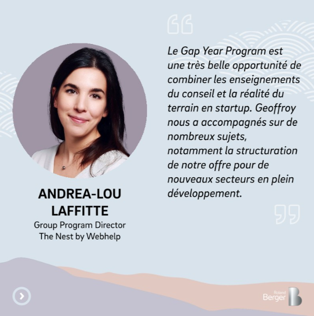 BergerParis's tweet image. Le #GapYearProgram c’est l’opportunité de monter en compétences au travers de missions variées et responsabilisantes.

⬇️ Retour sur l'expérience de Geoffroy &amp;amp; Andrea-Lou ( @Webhelp_FR ) 

🗓️ Les candidatures sont ouvertes jusqu’au 17 février !

bit.ly/3CQWXmY