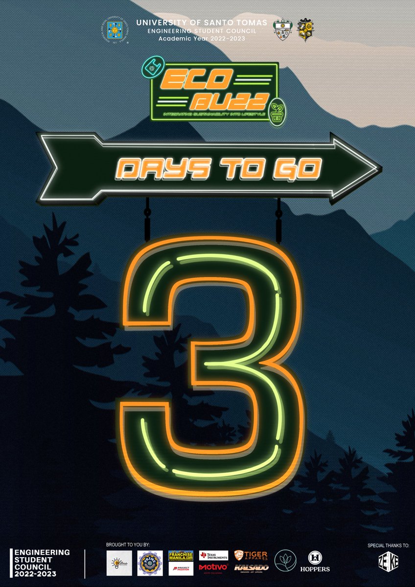 USTESC's tweet photo. Get the chance to engage in environmental talks and learn from our guest speakers because ‘ECOBUZZ 2023: Integrating Sustainability into Lifestyle’ is fast approaching as there are only 3 DAYS LEFT. 

Meet you on the greener side soon!

#EnggWeek2023
#ENGGvironmentalThis2023 https://t.co/wMhfx9J7wL