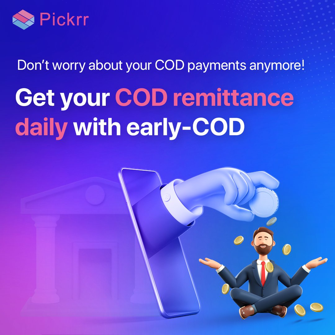 Get your COD remittances daily and never worry about delayed payments again with #Pickrr E-Cod.

#cashondelivery #cashondeliveryavailable #cashondeliveryindia #cashondeliveryavailable #cashondeliveryalloverindia #cashondeliveryonlyindia #cashondeliveryavailable #paymentgateway