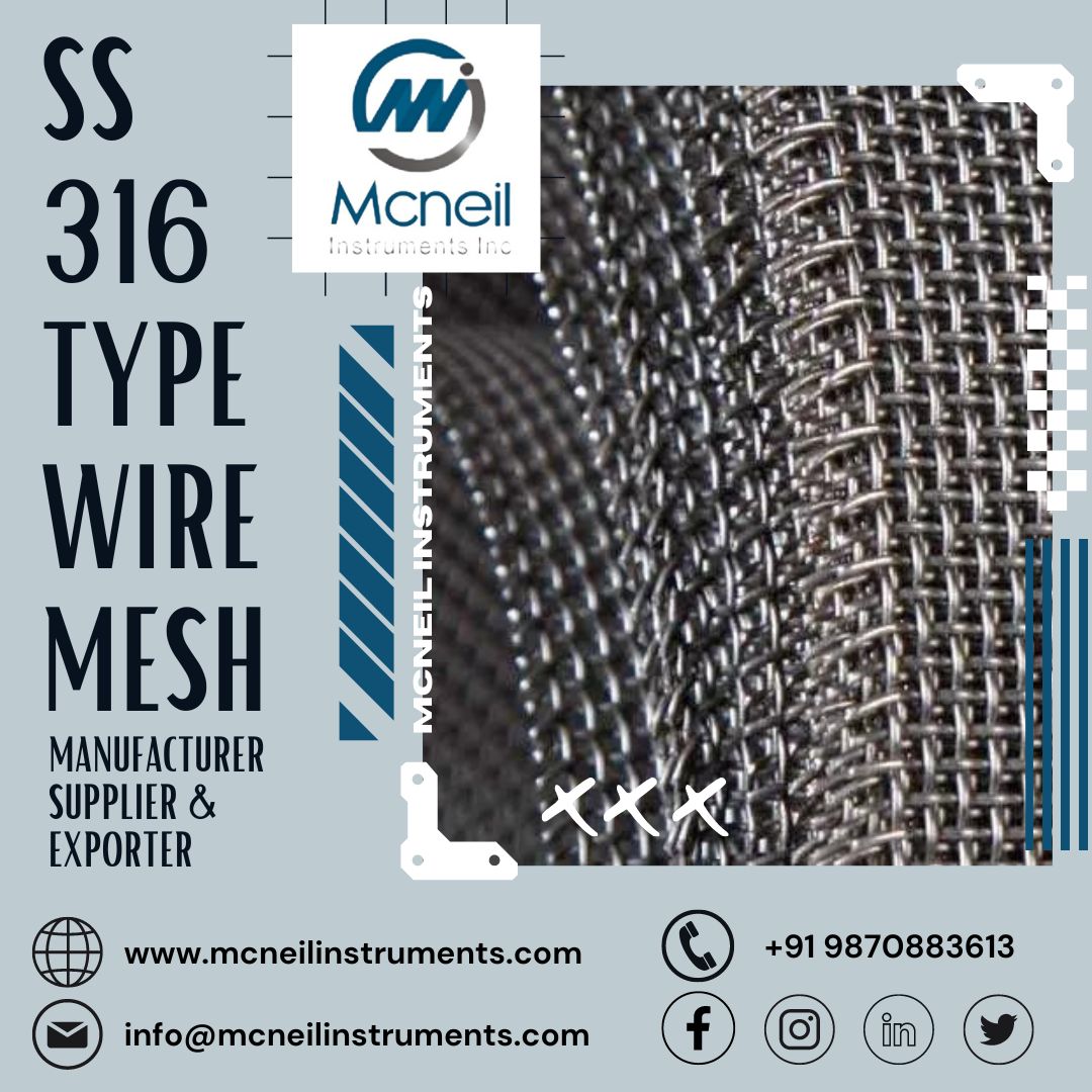 mcneilinstrume2's tweet image. Mcneil Instruments Inc. is one of the Top SS 316 types Wire Mesh Manufacturer, Supplier, and Exporter in Mumbai India

If you want more information about SS 316 wire mesh, click on the link below: mcneilinstrument.com/ss-316-type-wi…

#Wiremesh #SSwiremesh #industrial  #manufacturing #DUBAI