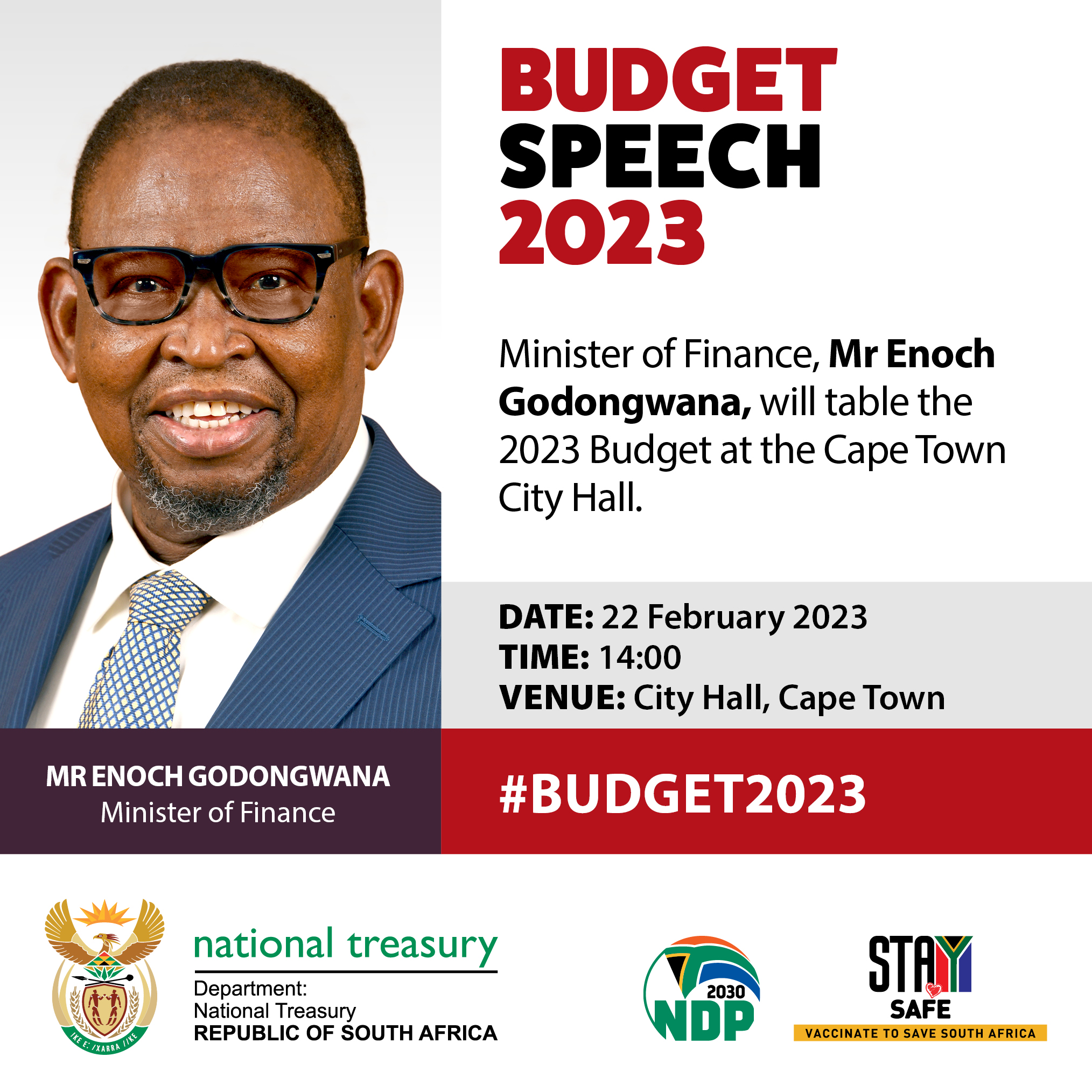 National Treasury on Twitter "Minister of Finance will be tabling the 2023 Budget. Have your