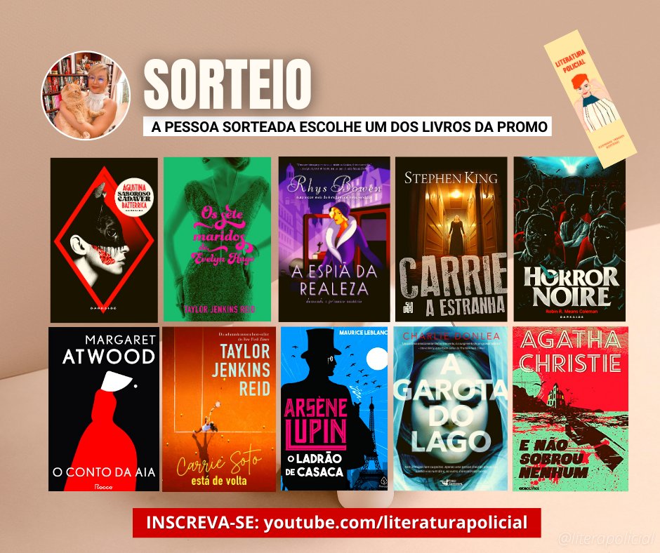 literapolicial's tweet photo. ⭐ SORTEIO ⭐ A pessoa sorteada escolhe um dos livros da #promodasemana. Regras:

- Seguir @literapolicial
- Curtir e dar RT nesse tweet
- Morar no Brasil

✨ RESULTADO: 19/02 🍀
▶️Youtube https://t.co/tGSFUnQWcy
 📸Insta https://t.co/sjRnmk8gw0
♪ Tiktok https://t.co/Ze3SrspQcC https://t.co/jr24h17pcf