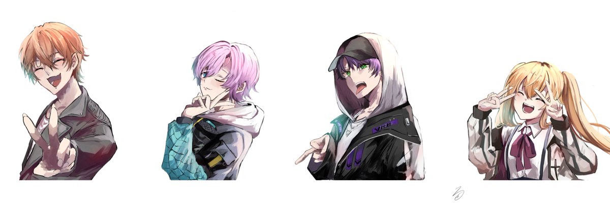 hood multiple boys jacket purple hair black jacket v hoodie  illustration images