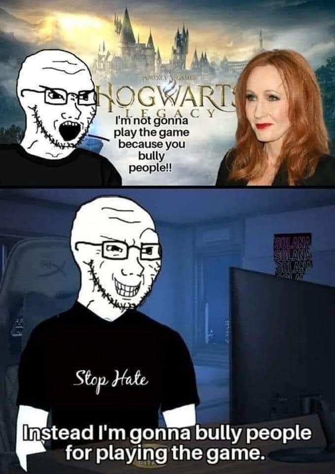HORSHY2077's tweet photo. Anyway, The hypocrisy of the people
#HogwartsLegacy #ThatWizardGame https://t.co/pMacbwQafG