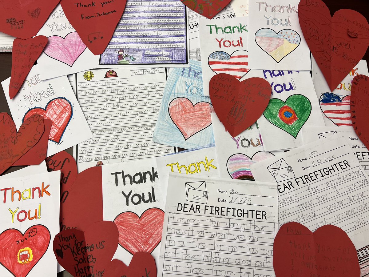 DXFD_PIO's tweet photo. What a great start to the week!!!!  Thank you to all the 2nd grade teachers and students from Lynnfield public schools for sending us such meaningful notes of appreciation. #KindnessMatters #lynnfield #teachers https://t.co/pQmxDfd0u4