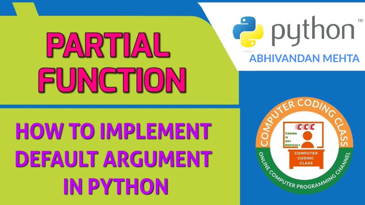 coding_computer's tweet image. youtu.be/1hlWeHmXz6g
Partial Function in Python | How to Use Partial Function in Python.
#computercodingclass #Python #Python3 #programming #codinglife #coding #Onlineclass #india