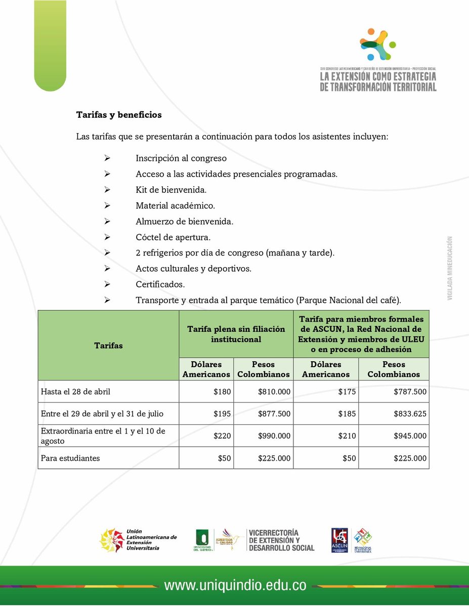unionleu's tweet photo. 📅 14 - 18 DE AGOSTO DE 2023

📌 COLOMBIA – UNIVERSIDAD DEL QUINDÍO

🖇 Compartimos la primera circular https://t.co/mmx3v0gIZa