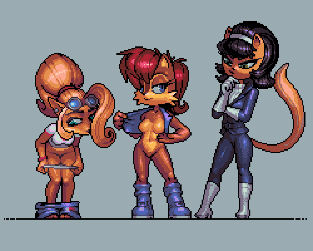 Coco Bandicoot, Sally Acorn and Kitty Katswell
