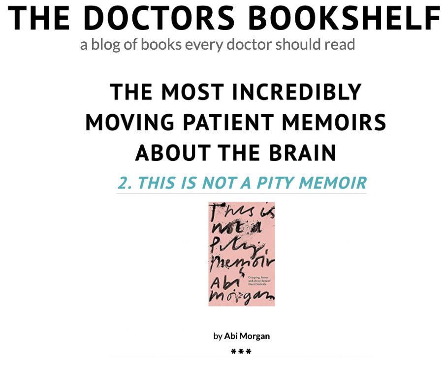 Another amazing mention of #ThisIsNotAPityMemoir in The Doctors Bookshelf Blog 👏👏👏!