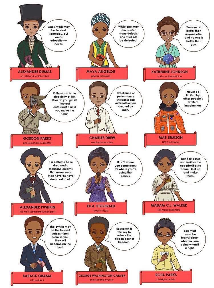 Happy Monday! Let’s start our week off with some enriching and enlightening quotes from some amazing African American role models! #blackhistorymonth #wordstoliveby #TogetherWeRise
