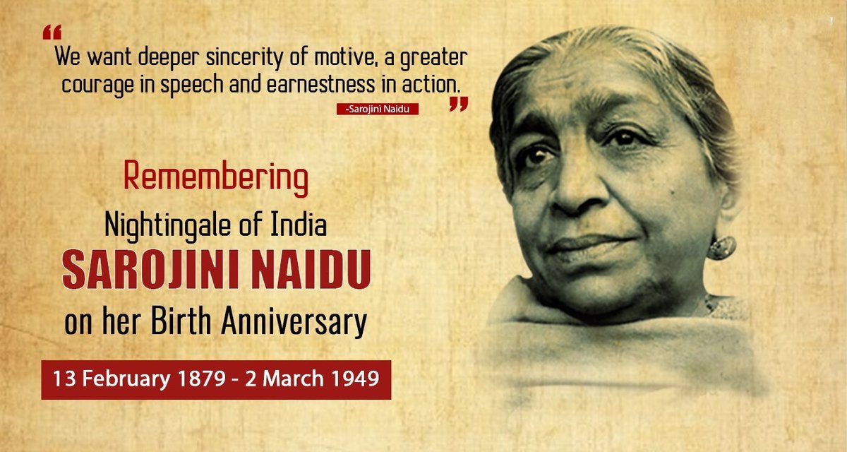 On this #NationalWomensDay, let us honor #NightingaleOfIndia Sarojini Chattopadhyay  Naidu, a poet, politician & freedom fighter who fought for gender equality and social justice. She was the 1st woman president of Congress and 1st Governor of UP in independent India 🇮🇳 🙏