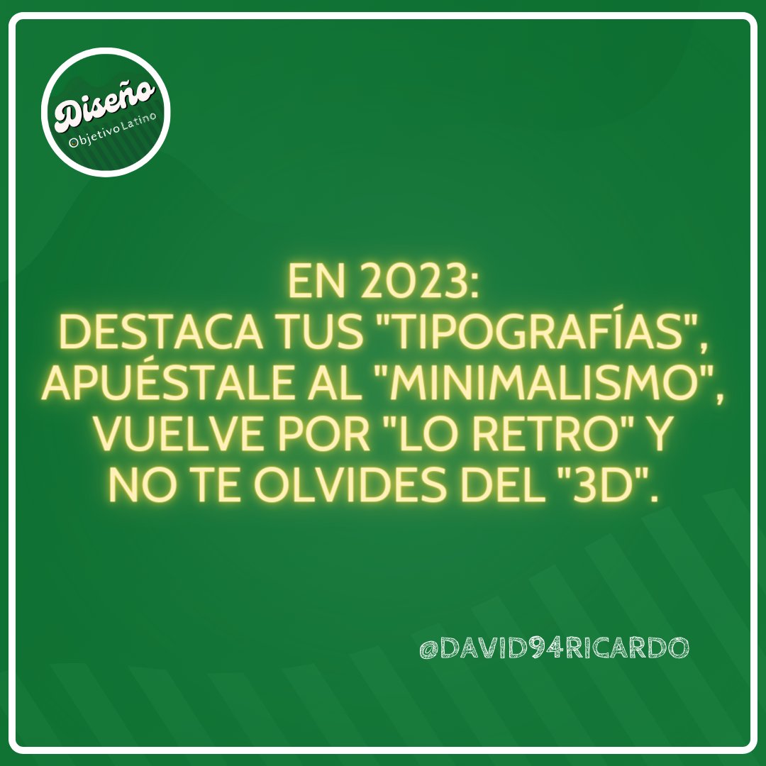 OL_Diseno's tweet photo. Bloqueos creativos? No dejes de acudir a las tendencias del año en diseño.
.
@david94ricardo #david94ricardo
.
.
.
#photoshop #photoshoptutorial #adobephotoshop #tutorialphotoshop https://t.co/6aYNADYCrg