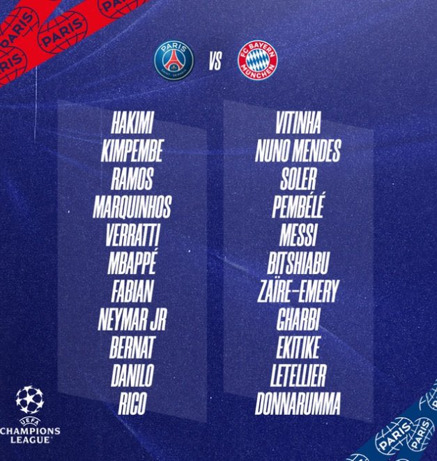Kylian Mbappé makes PSG squad for Champions League game vs Bayern.