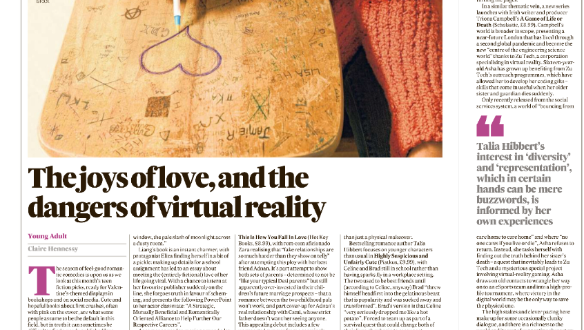 Triona_Campbell's tweet photo. #ThankYou 🙏🏻to #ClaireHennessy &amp; @IrishTimes for the review of #AGameOfLifeOrDeath in Saturdays #TicketMagazine - 'High stakes and clever pacing...' totally taking that ❤️📚️

#YAThriller #OutNow 🎮️💀 https://t.co/N20yssvaSU