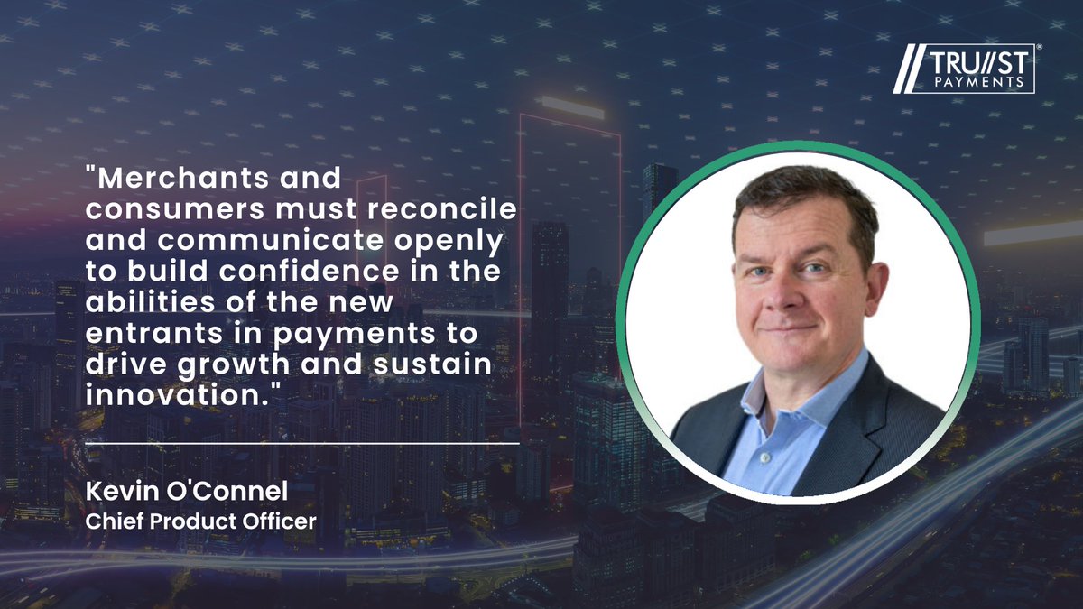 TRUST_Payments's tweet photo. Our Chief Product Officer, Kevin O'Connell, discusses how merchants can overcome barriers to payment innovation and stay ahead of the curb in Finance Derivative 📱🚀 Read the full article here: https://t.co/y9yZEWZhX0 #Payments #PaymentInnovation  #MerchantTips https://t.co/xgUYGKWtD8