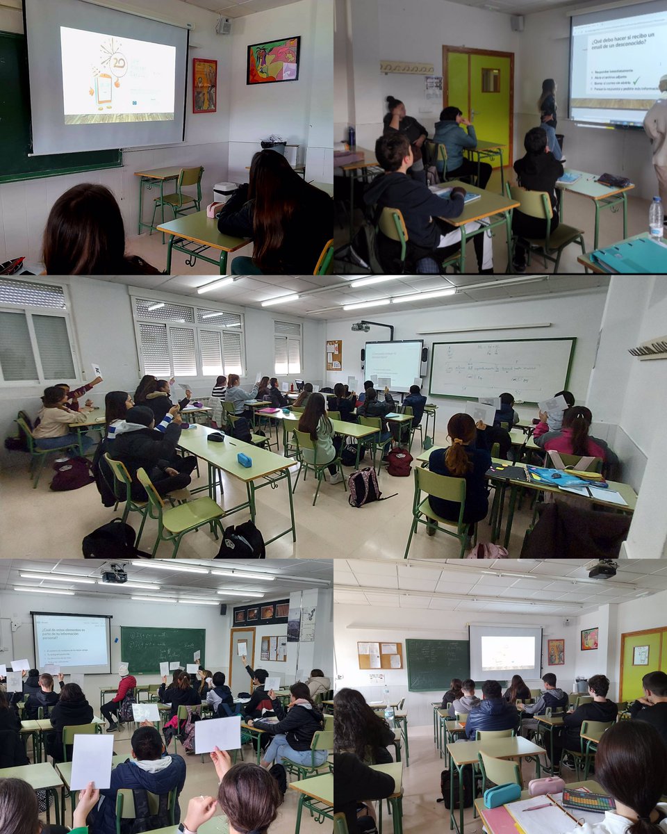 Nos tomamos en serio la seguridad y privacidad en línea. Los alumnos de 2°,3° y 4° de ESO celebraron la pasada semana el #DiaDeInternetSegura poniéndose a prueba con actividades sobre estos temas. #SID2023 @eTwinnico @MovEuropeoRMu @ProgramasRM  #eTLetsPodcast #howecoareyou