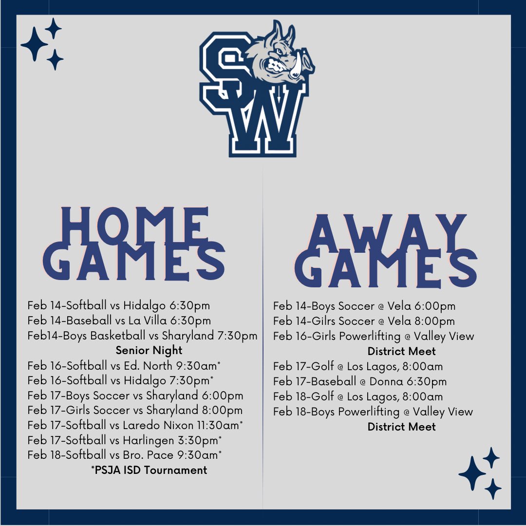 Busy week! Stop by and support our Javelinas 🐗