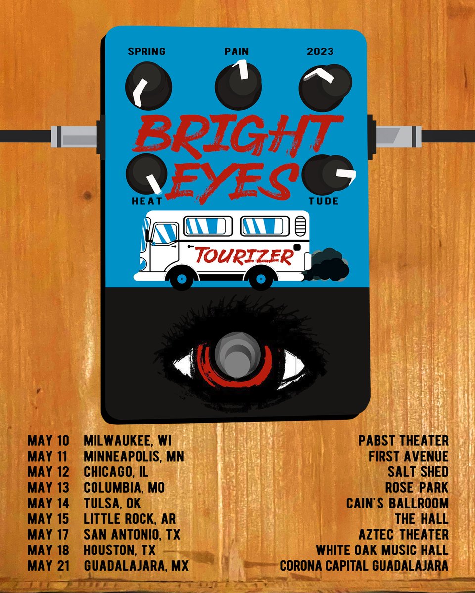 We are excited to share a new round of tour dates this May! Fan Pre-Sale for email subscribers starts this Wednesday @ 10am CT. Sign up: eepurl.com/hAIESH. Public on sale begins Friday, February 17th @ 10am Central time. All shows at thisisbrighteyes.com.