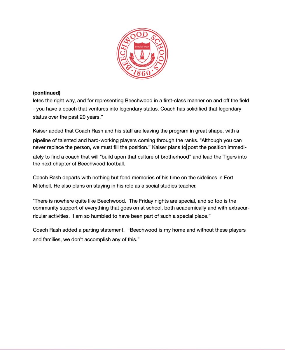 Beechwood Tigers tweet media