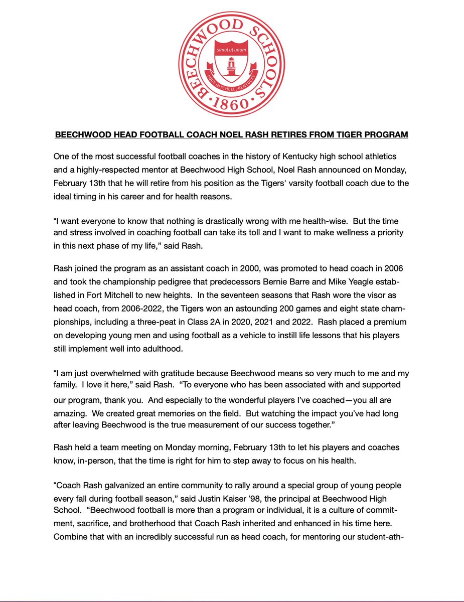 Beechwood Tigers tweet media