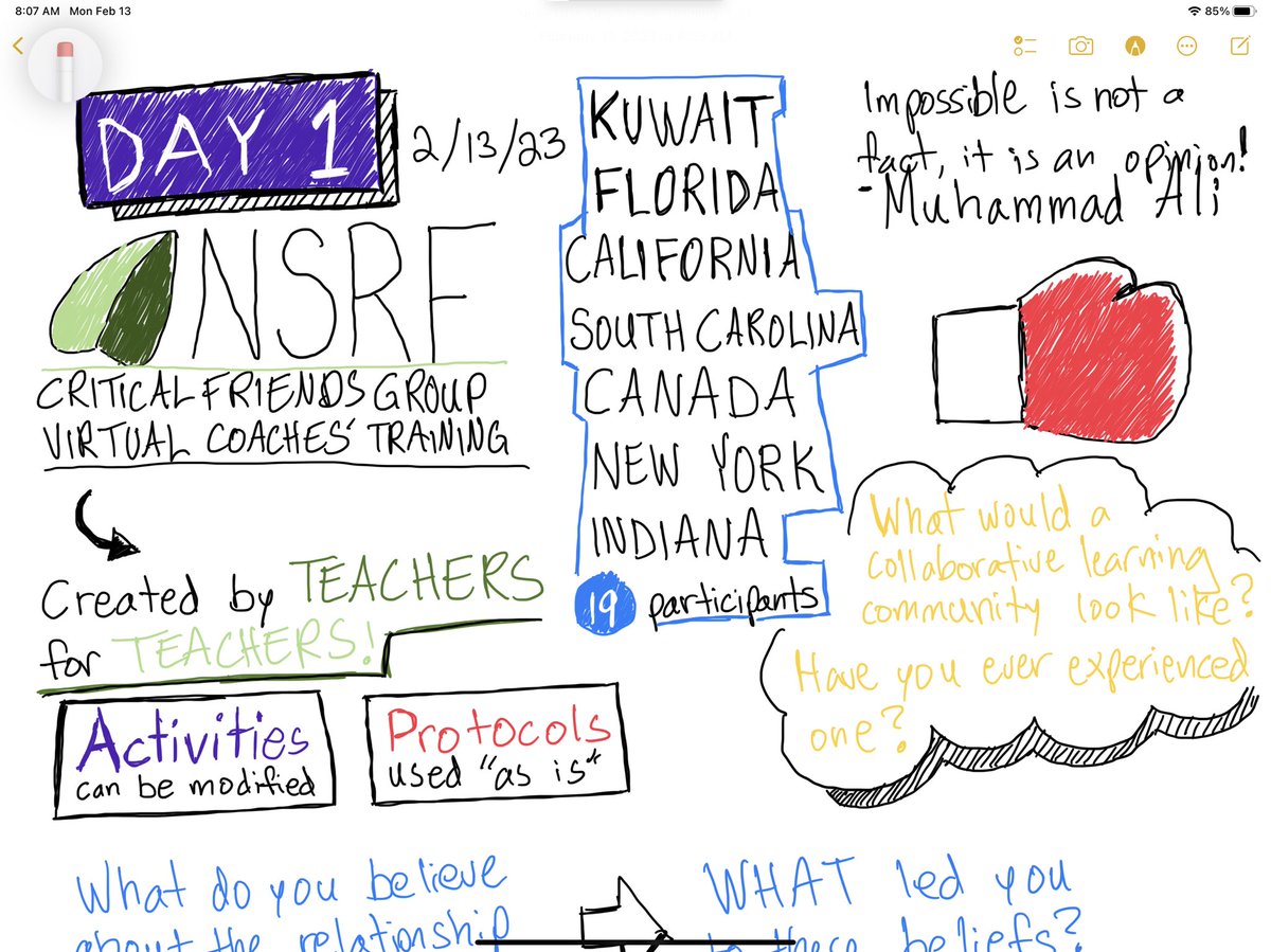 DrEddiesClass's tweet photo. Day one of the #NSRF #CriticalFriends training! Excited to continue learning with this group of international participants. #kcsoslearns #kcsosStrong https://t.co/27mAkgdA4W