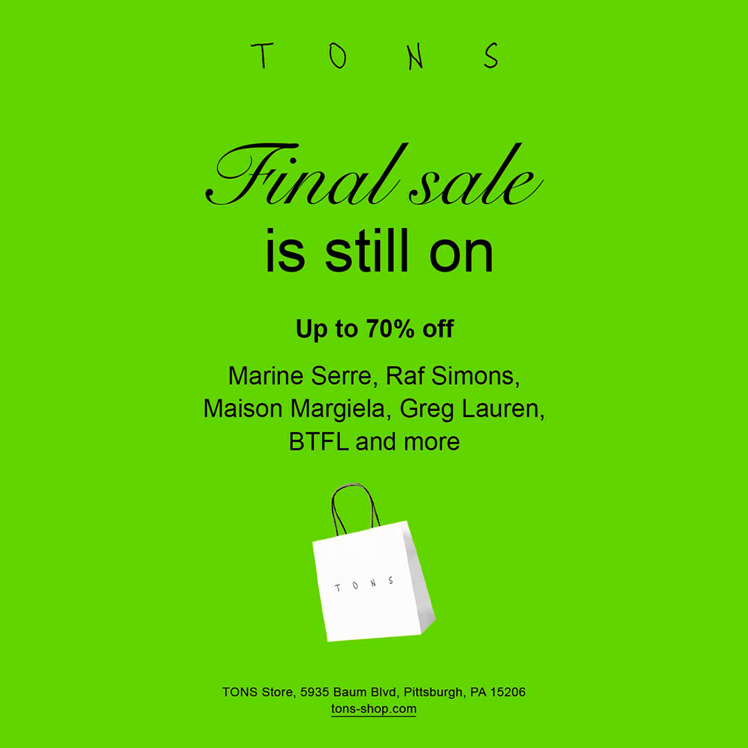 tons_pgh's tweet photo. FINAL SALE IS STILL ON - UP TO 70% OFF - https://t.co/8TZczJXBnl

#tons_pgh #pittsburgh #wintersale #mensfashion #womensfashion #sale #fashion #clothes #streetwear #streetfashion https://t.co/UavlQpUs99