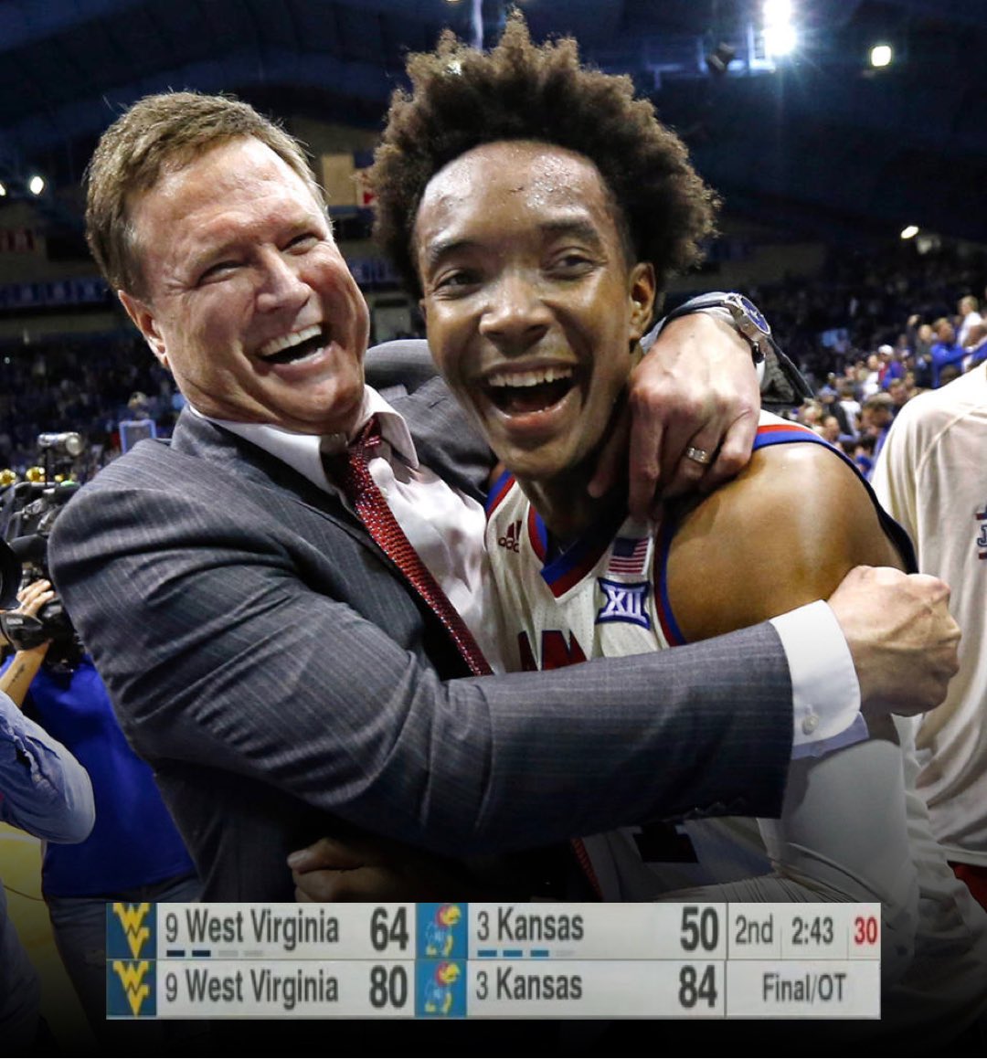 FansOfKU's tweet image. 6 years ago today, KU came back from down 14 with 2:43 left to STUN West Va