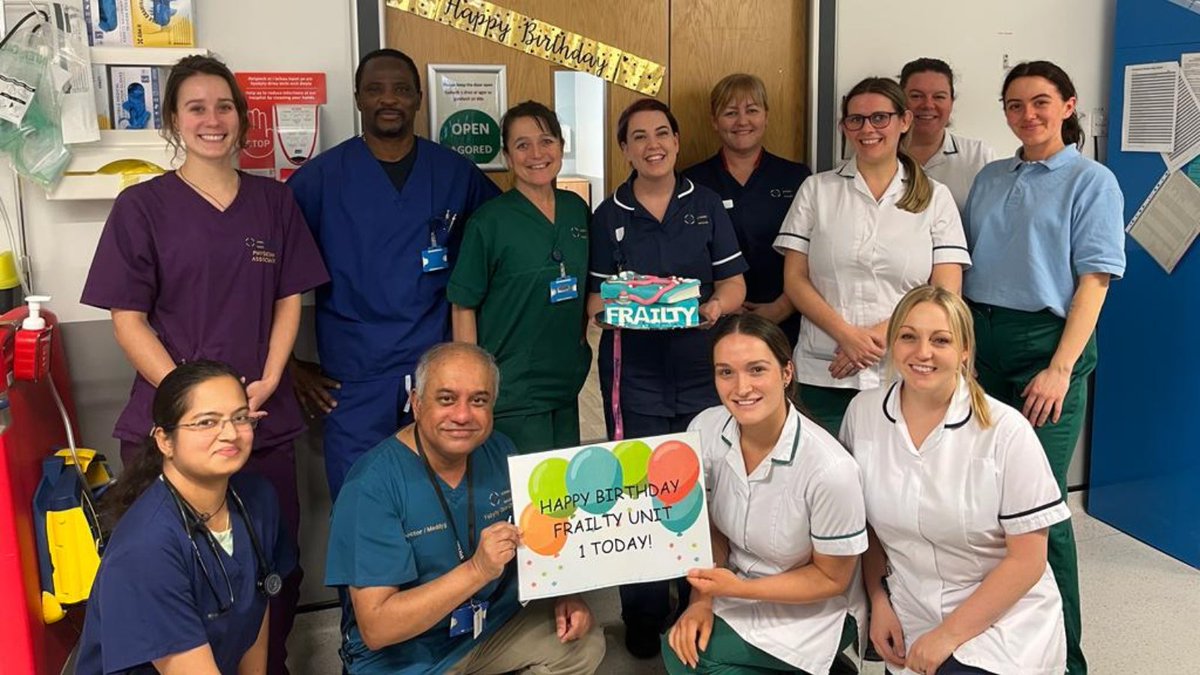 Congratulations to our frailty unit at Ysbyty Glan Clwyd on its first birthday. It's been providing great care for our older patients and getting them home as quickly as possible. More than 620 discharges since last February. 🎉👏 #teamfrailty