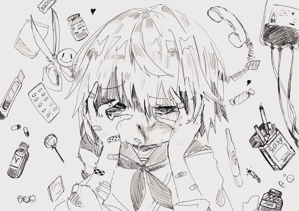 Fon_Riz's tweet photo. CW :blood, self-harm, suicide https://t.co/Zdew2lUsf7