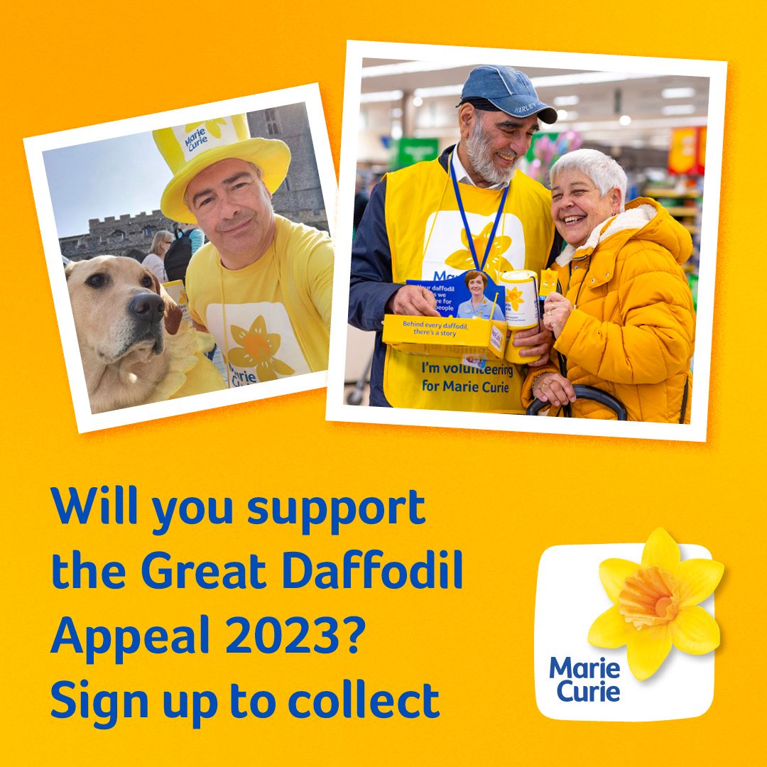 I'm hosting a collection at Taunton Morrisons, on the 4th & 5th of March. I am looking for some wonderful volunteers who can help out. Can you get involved? 💛Sign up at mariecurie.org.uk/get-involved/c… 💛 #Taunton #volunteering #GDA2023