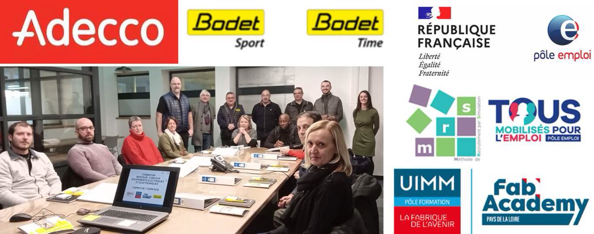 DidierTeston's tweet image. 8️⃣ #embauches CDI intérim ce 13/02 👉#recrutementsanscv avec #partenariat @bodet @AdeccoFrance @poleemploi_PDL sur #cholet via la #MRS et @FabAcademypdl 👉futurs opérateurs « montage 🧰 câblage 🪛 »👉#formation certifiante 👉 🔝pour @ecoducholetais
