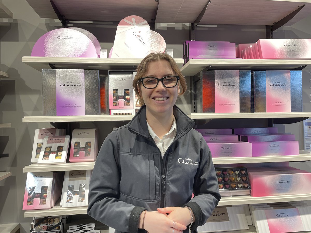 Elinor from <a href="/HotelChocolat/">Hotel Chocolat</a> in #CardiffCentral told <a href="/CardiffNewsPlus/">CardiffNewsPlus</a> that the shop has prepared nine different flavours of heart-shaped chocolates and two best-selling gift boxes called ‘Made With Love’ and ‘With Love Sleekster’ for #ValentinesDay