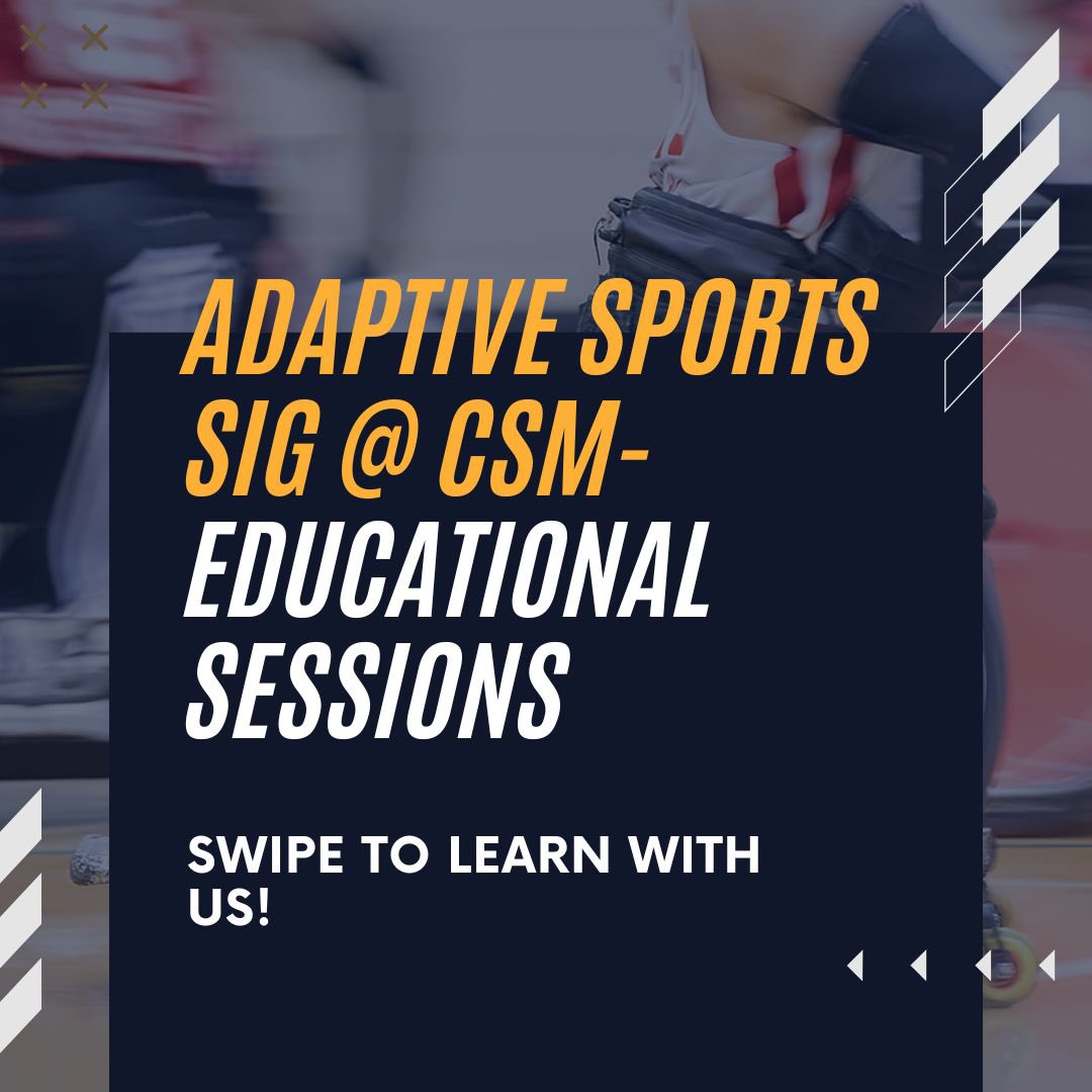 AdaptiveSportPT's tweet photo. • Happy Monday, Adaptive Sports fam! 🦾

APTA Combined Sections Meeting is only a short week away! ☀️ We have some exciting educational sessions that we don’t want you to miss! 📚 https://t.co/46JEKDevJC