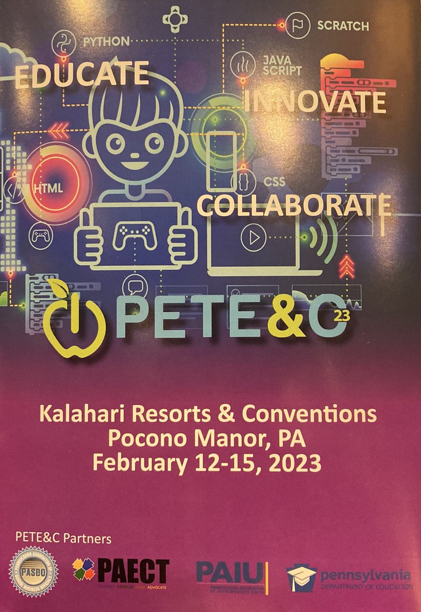 Representing ⁦@ColonialIU20⁩ at the Pete & C Conference at Kalahari. Looking forward to learning new things with @clleitgeb⁩ ⁦@IU20EdTech⁩ ⁦@IU20TechDir⁩ #peteandc