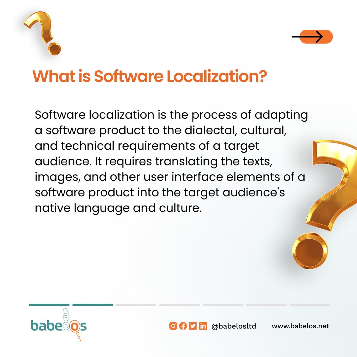 Babelos's tweet image. Software localization requires translating texts, images &amp;amp; other user interface elements of a software product into the target audience&apos;s native language.

#Babelos #BabelosLtd  #softwarelocalization #localization #localizationservices