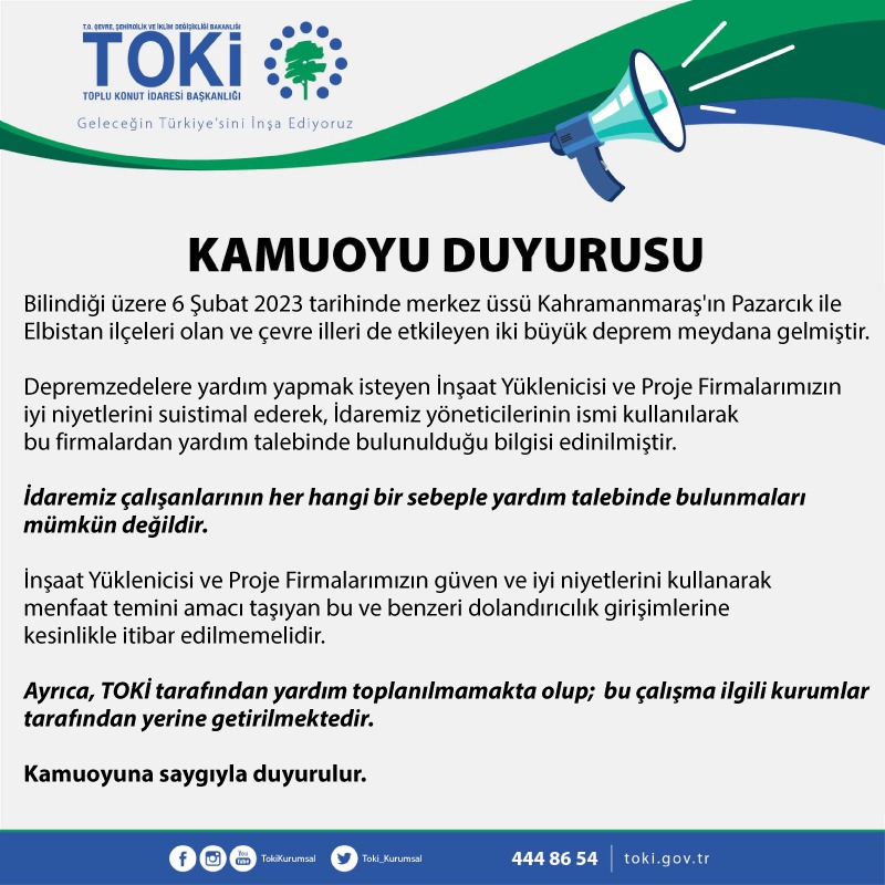 📢 Kamuoyu Duyurusu
