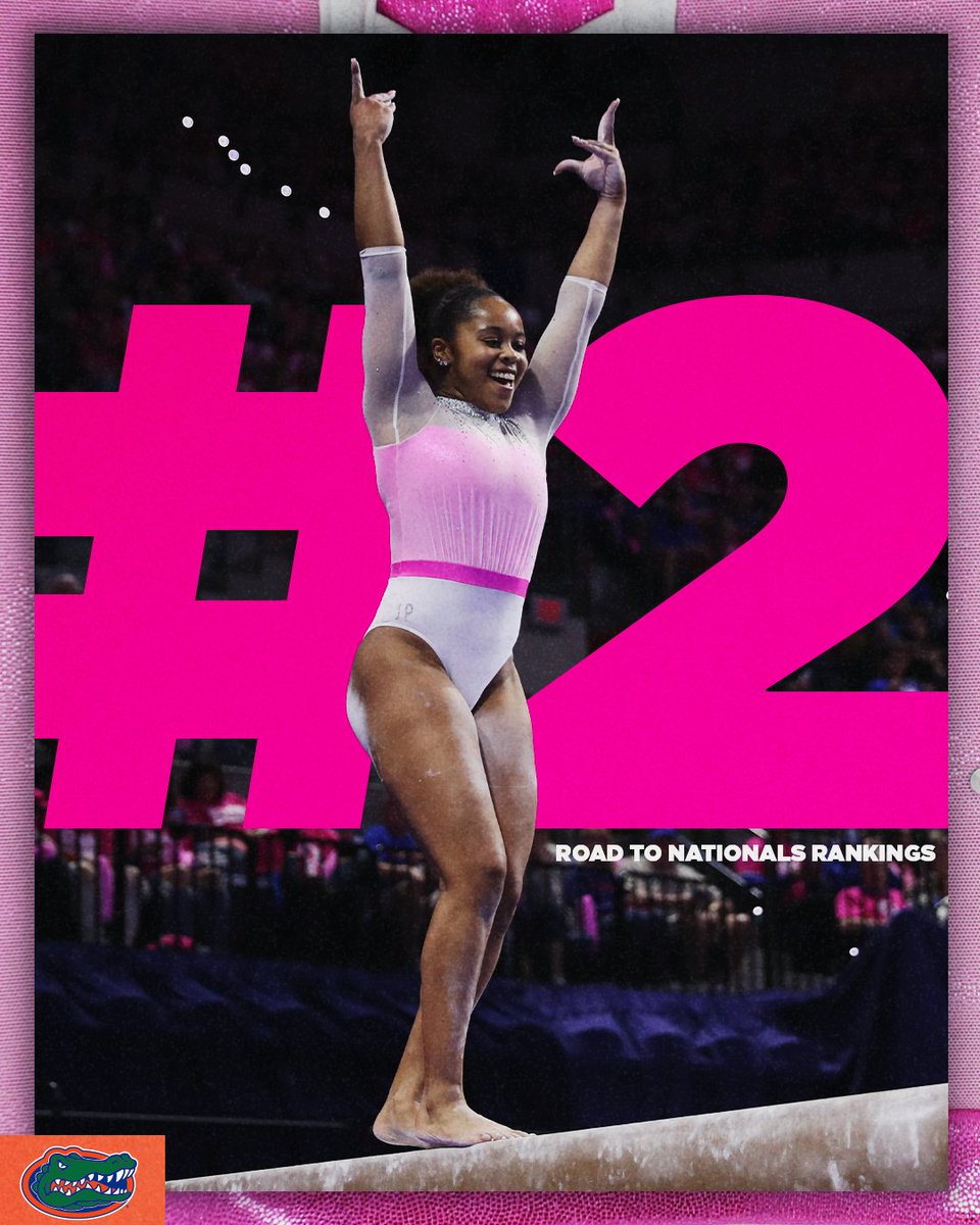 🐊🤸 ⬆️ to No. 2⃣ in <a href="/RoadToNationals/">RoadToNationals.com</a>
 standings!

Find all the rankings:
🔗 tinyurl.com/y8ab6v8v

#GoGators | 🐊🤸