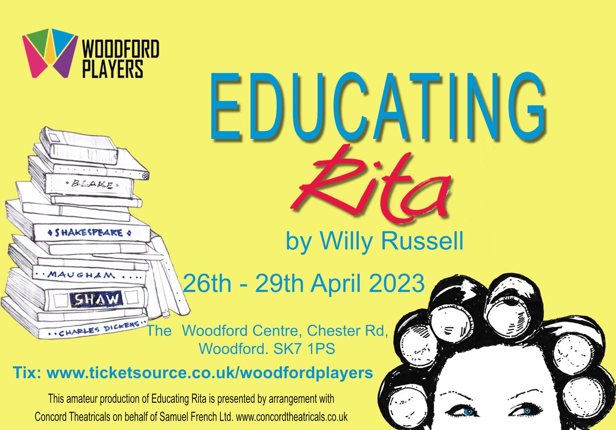 Our April 2023 play is the wonderful Educating Rita. Tix will be on sale 1st Mar. @HarrisBarbara3 <a href="/johnlomax52/">John Lomax</a> <a href="/suemoonGMDF/">sue mooney</a>  <a href="/DerekManton/">Derek Manton</a>  <a href="/WoodfordCentre/">Woodford Centre SK7</a>  <a href="/WoodfordSK7/">Woodford SK7</a>  <a href="/StoAmTheatres/">Stockport AmTheatres</a> <a href="/GMDFdrama/">GMDF Drama Fed 🎭</a>  <a href="/barbarabennett8/">barbara bennett</a> <a href="/PoyntonWeb/">Poynton News</a> <a href="/BWebNews/">Bramhall Web</a> <a href="/MumsBramhall/">Bramhall Mums</a>