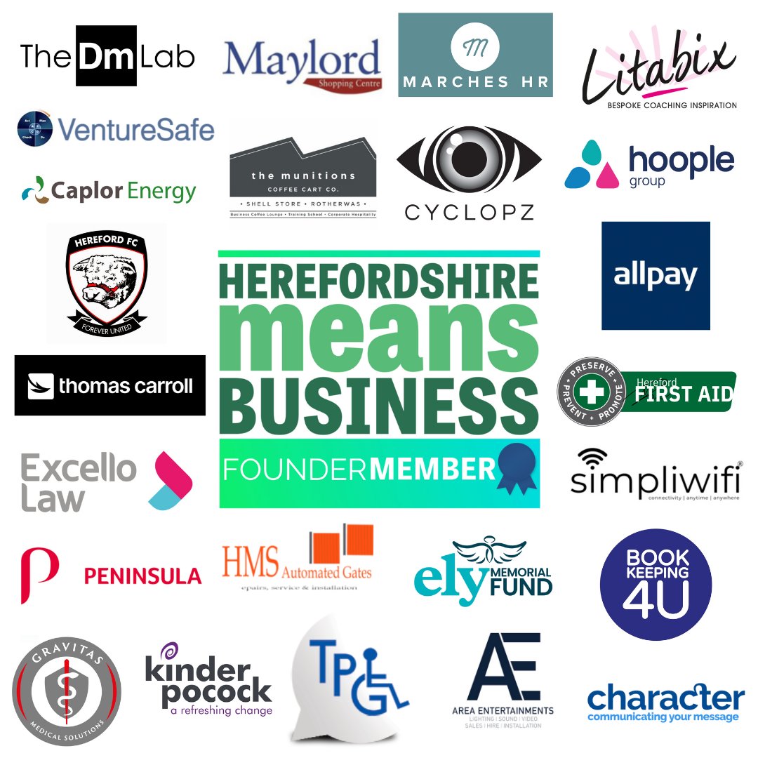 Welcome to our first founder Members! <a href="/TheDMLab/">The DM Lab</a> <a href="/litabix/">Colita Dainton</a> @VentureSafeLtd <a href="/Caplor_Energy/">Caplor Energy</a> <a href="/CyclopzGroup/">Cyclopz Group Ltd</a> @hoopleltd <a href="/allpayLimited/">allpay Limited</a> @hoopleltd <a href="/thomascarrollgp/">Thomas Carroll Group</a> <a href="/Hereford1stAid/">Hereford First Aid</a> <a href="/SimpliWiFi/">SimpliWiFi</a> @KinderPocock <a href="/ElyMemorialFund/">Ely Memorial Fund</a>  Want to become a member? Visit hmbiz.co.uk #hmbiz