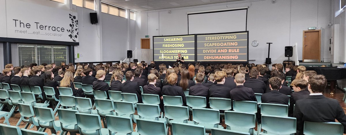MrPatelLHS's tweet photo. It's Netiquette week! 

@LuttHigh have Craig Lewis from @Warning_Zone to talk to students about esafety. Absolutely fascinating talks about everything from scams to doxxing to password memory tricks.

#SafeOnline #Netiquette https://t.co/F0taI9Iq5z