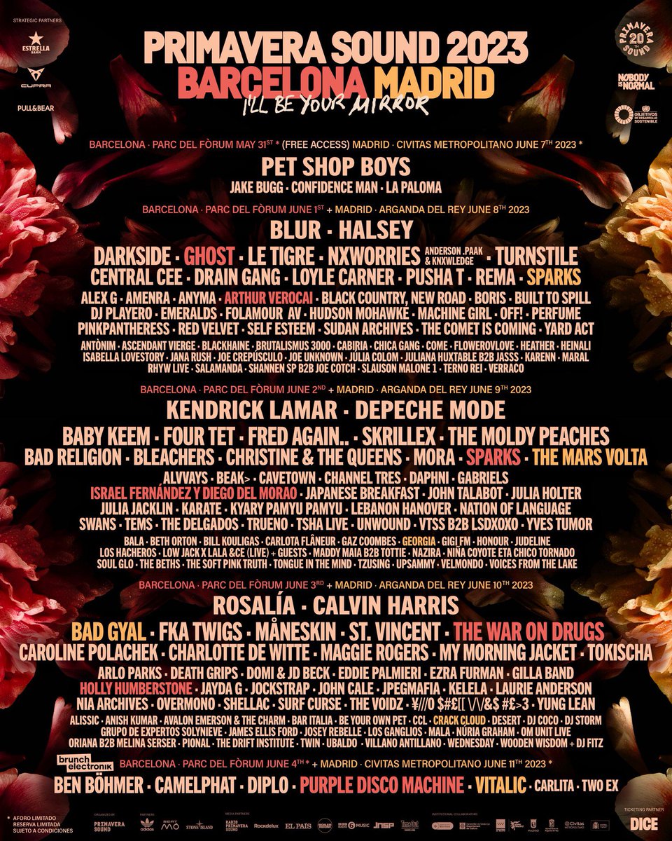 downstagebra's tweet photo. Bom dia com um line-up daqueles de dar inveja!

O Primavera Sound 2023 de Barcelona e Madrid revelou as atrações confirmadas no festival, incluindo nomes como Turnstille, Alissic, The Mars Volta e FKA Twigs.

Qual dessas vocês gostariam que viesse pra edição do Brasil? https://t.co/Brqthy6OVE
