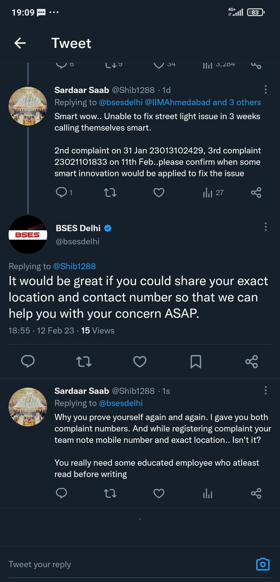 @bsesdelhi @MCD_Delhi @etomotors @EVRE_in Unable to fix street light issue in 3 weeks and want to bring EV revolution 😂

2nd complaint on 31 Jan 23013102429, 3rd complaint 23021101833 on 11th Feb..please confirm when some smart innovation would be applied to fix the issue