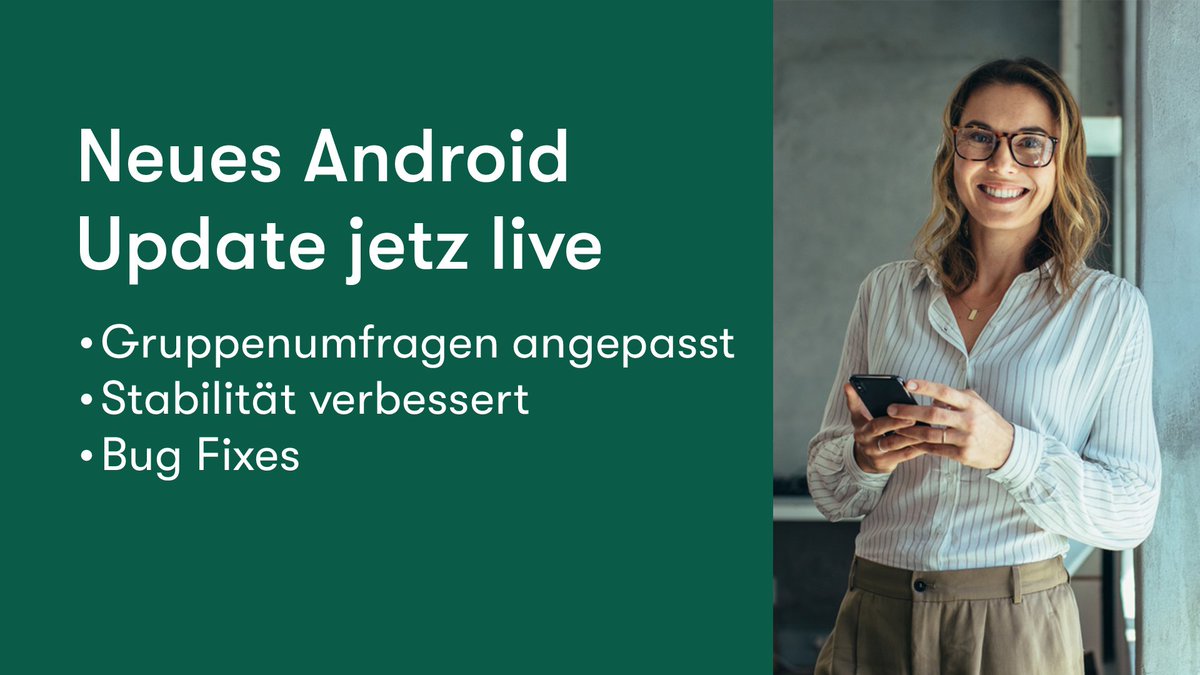 Wir haben euer Feedback gehört und das Erstellen von Gruppenumfragen in unserer App verändert. 
Das Android-Update findet ihr hier → play.google.com/store/apps/det…