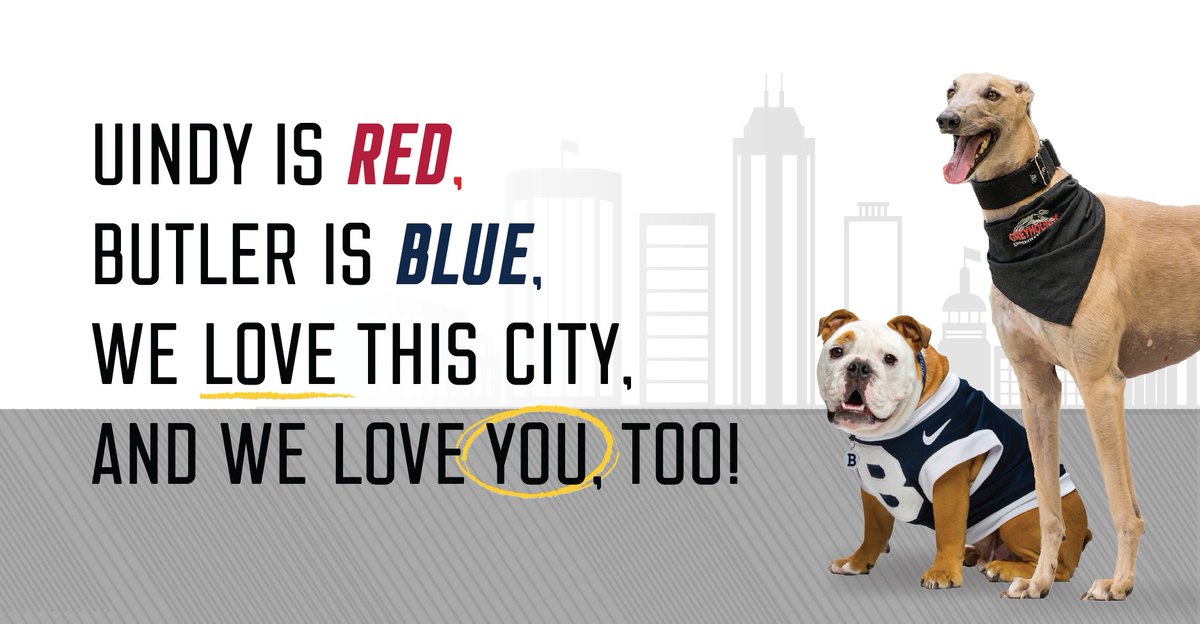 Happy 'Pal-entine's' Day to my buddy across town. I'm thankful I get to share this city with you. 🐾
#loveindy #gradypack #butlerblueiv