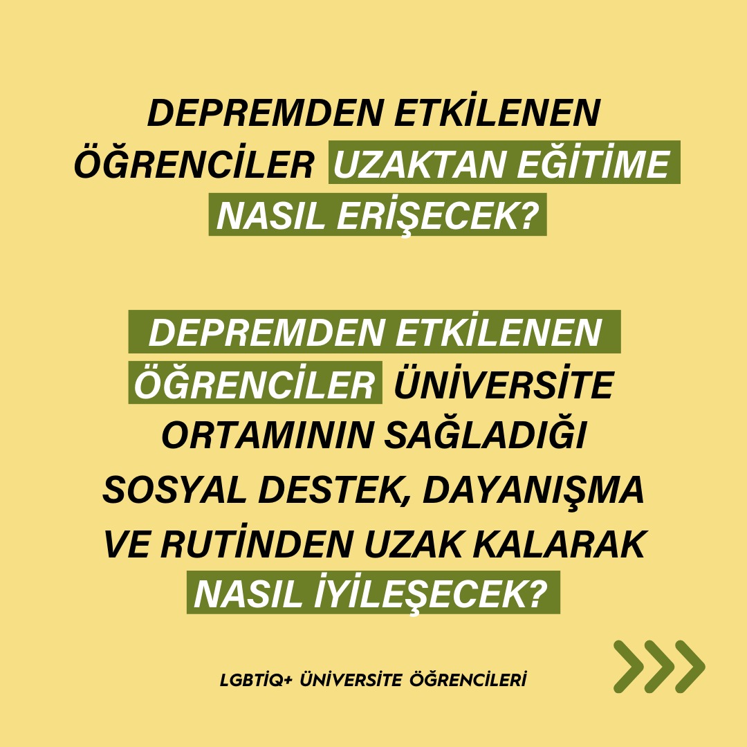 QueerDeerr's tweet photo. Depremden etkilenen öğrencileri düşünen yok, KYK'dan başka kalacak yeri olmayan öğrencileri düşünen yok. 

İktidar her felakette eğitimi gözden çıkarıyor çünkü kampüslerdeki öğrencilerin ortak akıl ve vicdan etrafında bir araya geleceğini, hesap soracağını biliyorlar. https://t.co/aaDueBd1ja